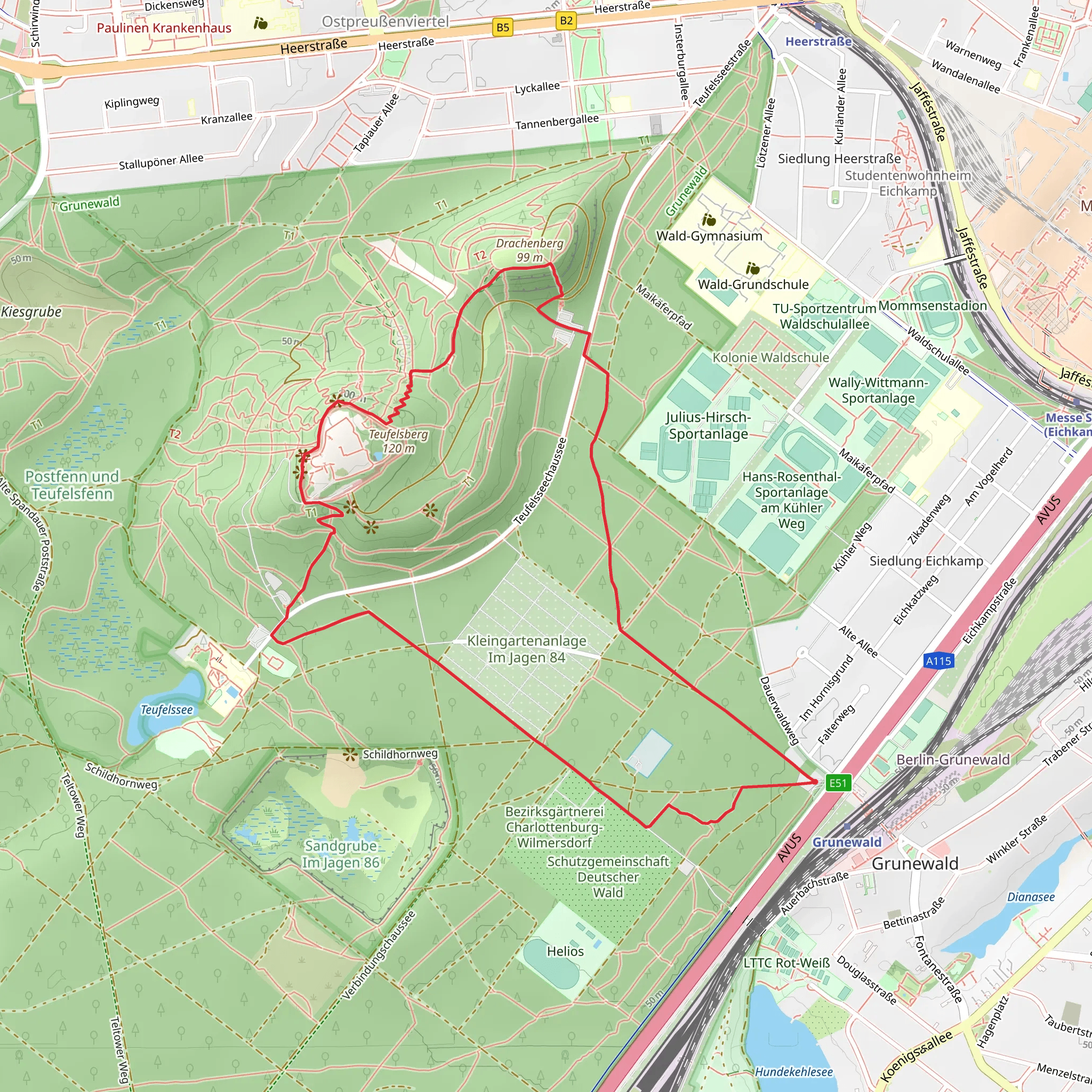 Teufelsberg Circle mobile static map