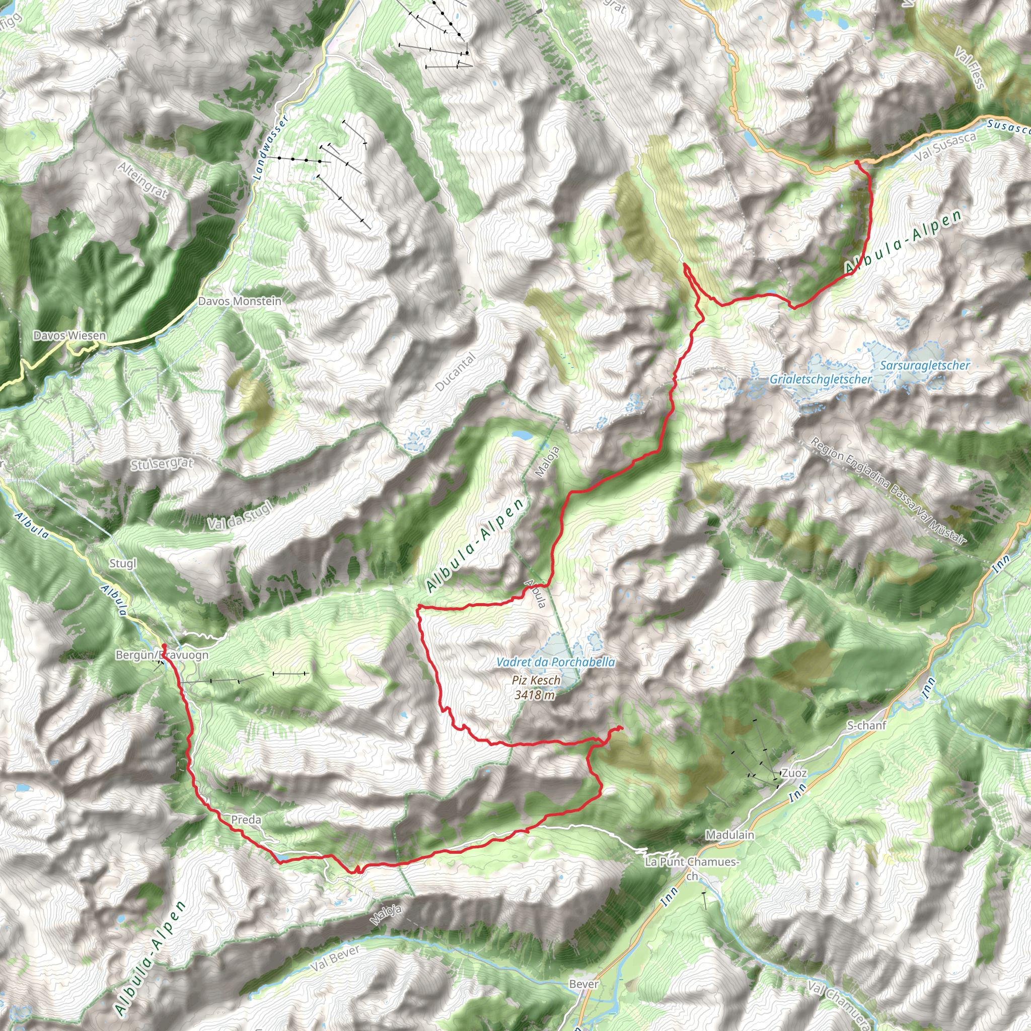 Kesch Trek mobile static map