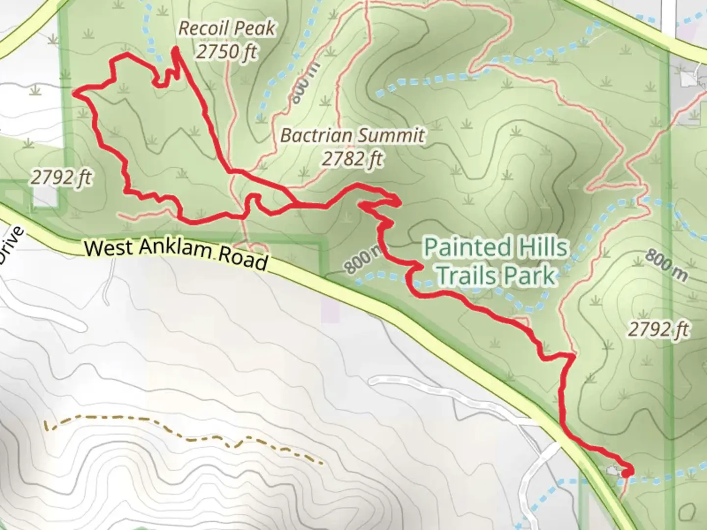 An image depicting the trail Monsoon Loop and Mosaic Trail and its surrounding area.