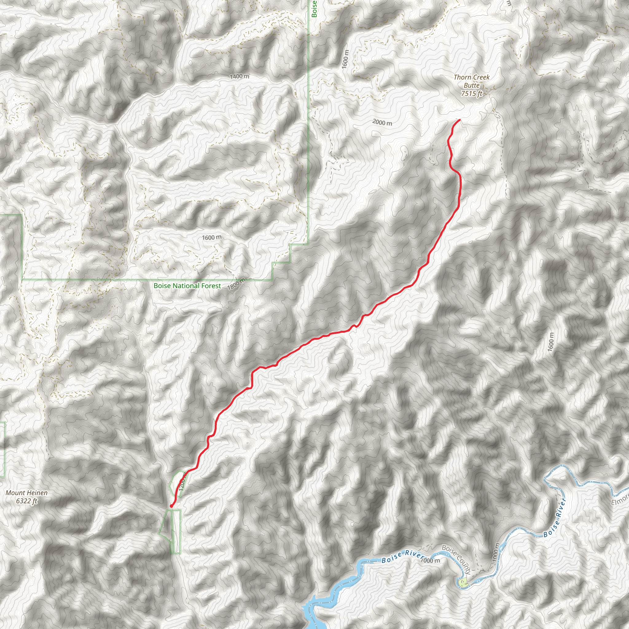 Cottonwood Creek Road Out and Back mobile static map