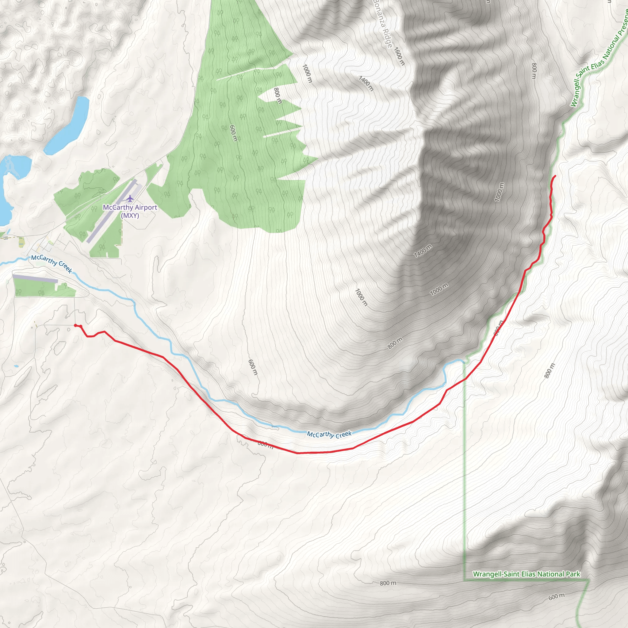 McCarthy Creek Trail mobile static map