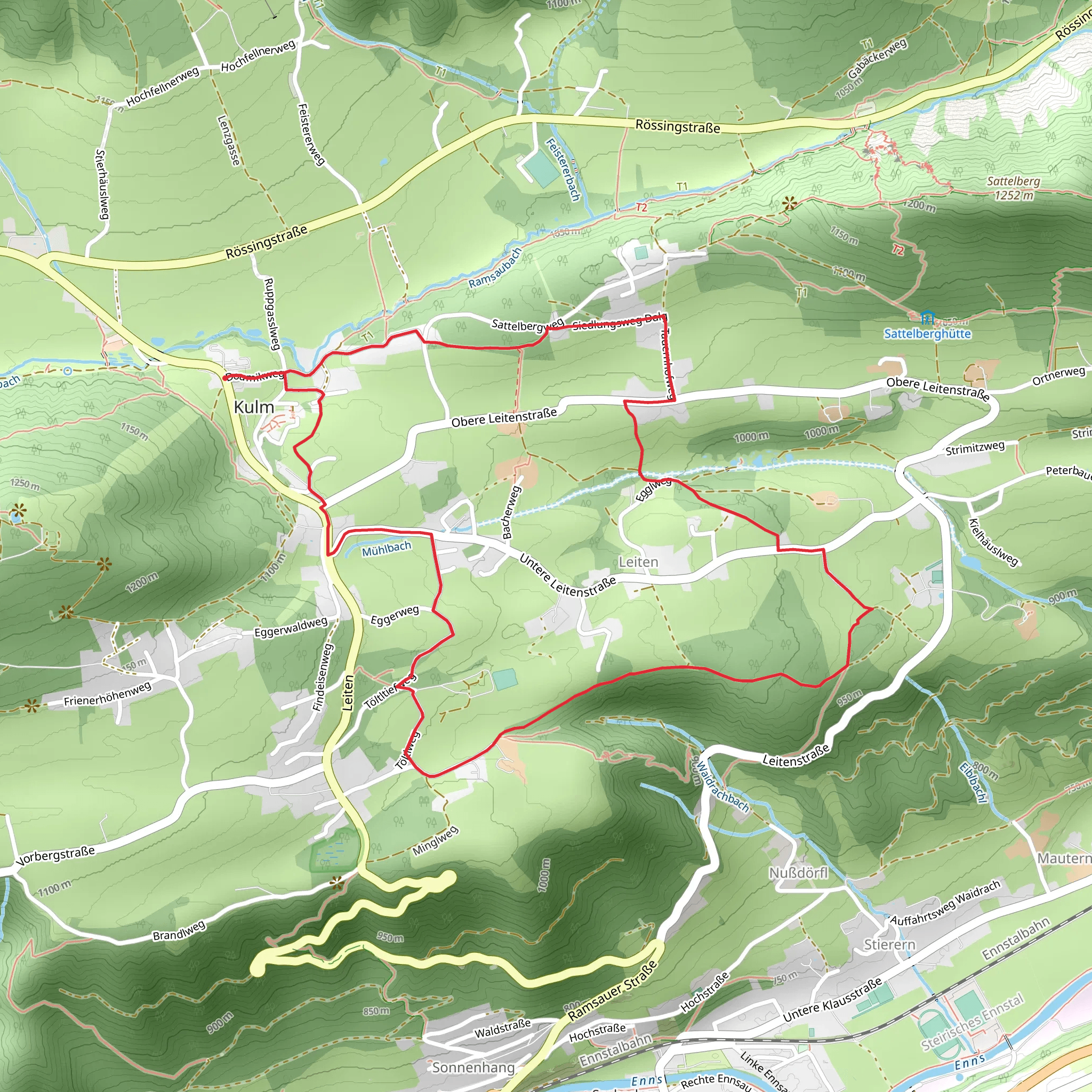 Leiten Loop Trail mobile static map