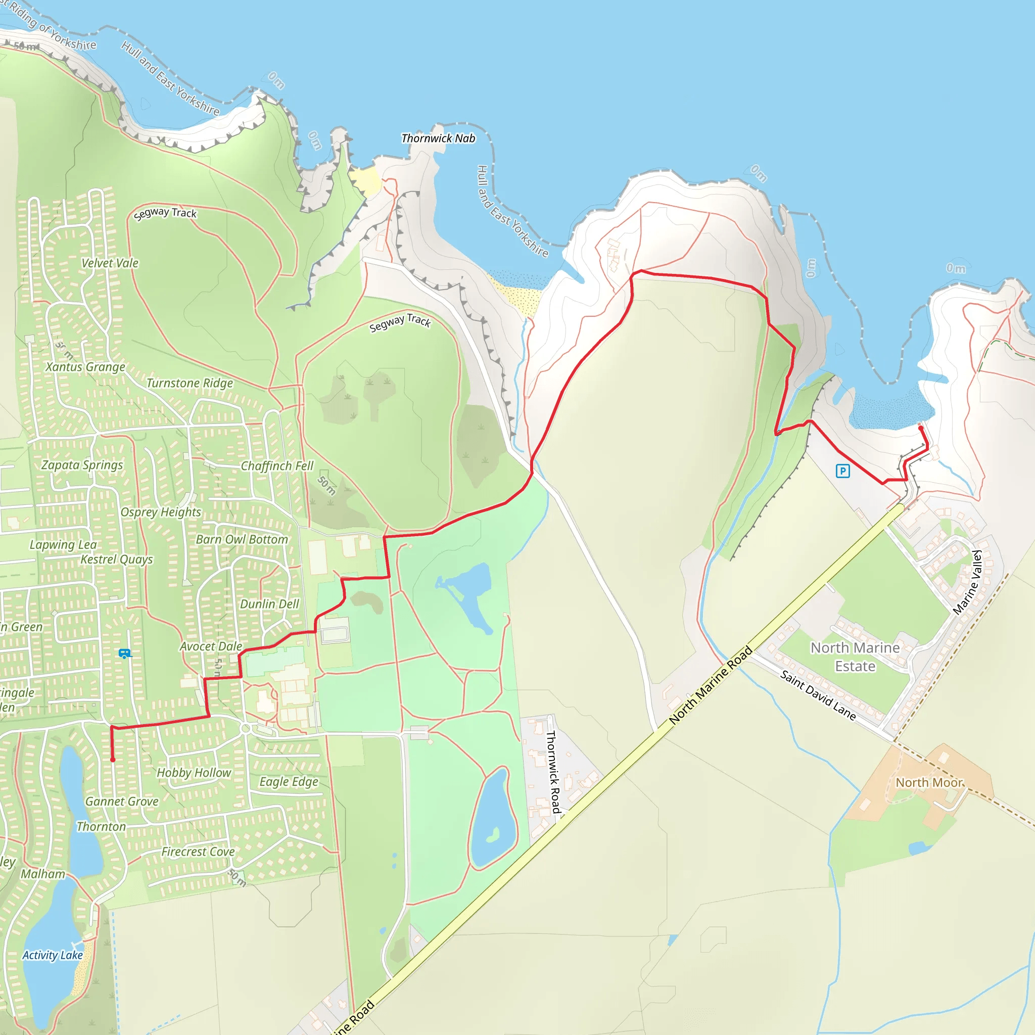 Hike from caravan to North Landing Beach mobile static map