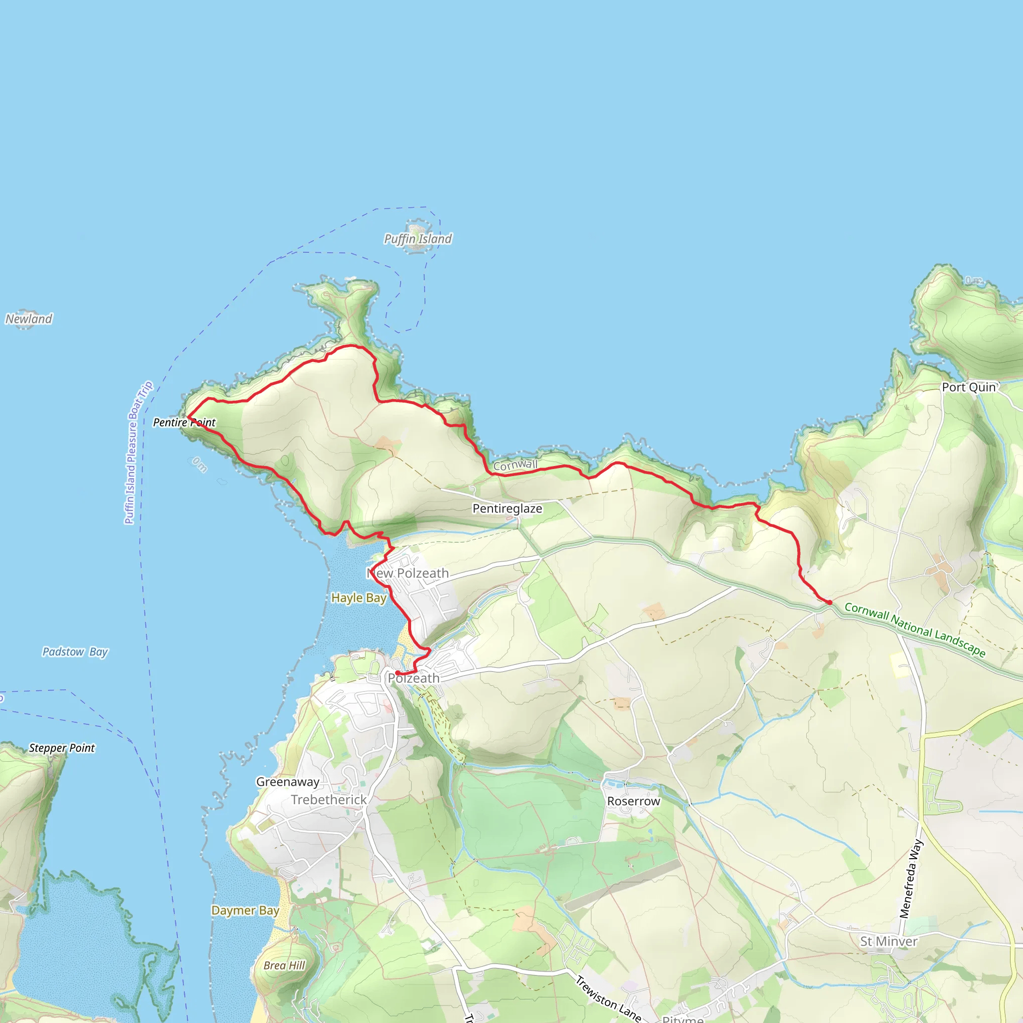 Pentire Point and The Rumps Walk mobile static map