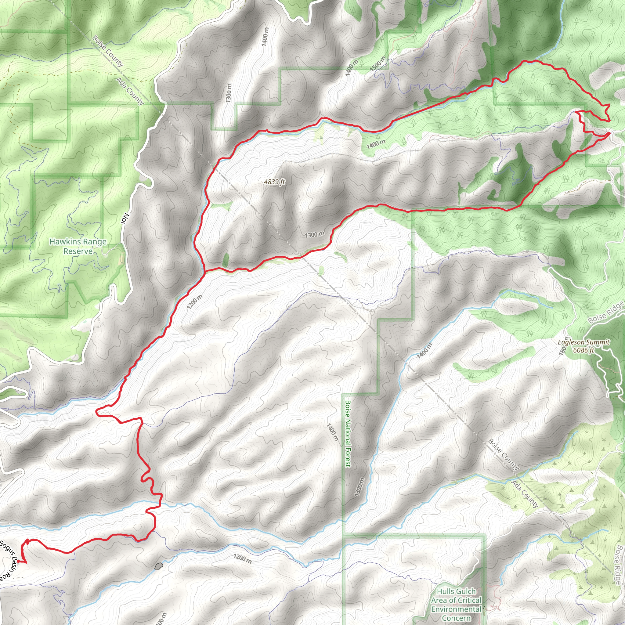 Corrals, Shingle Creek and Dry Creek Loop mobile static map
