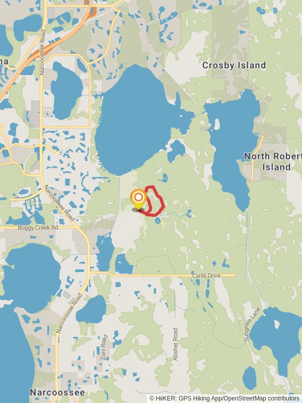 North-South and Center Loop Trail mobile static map