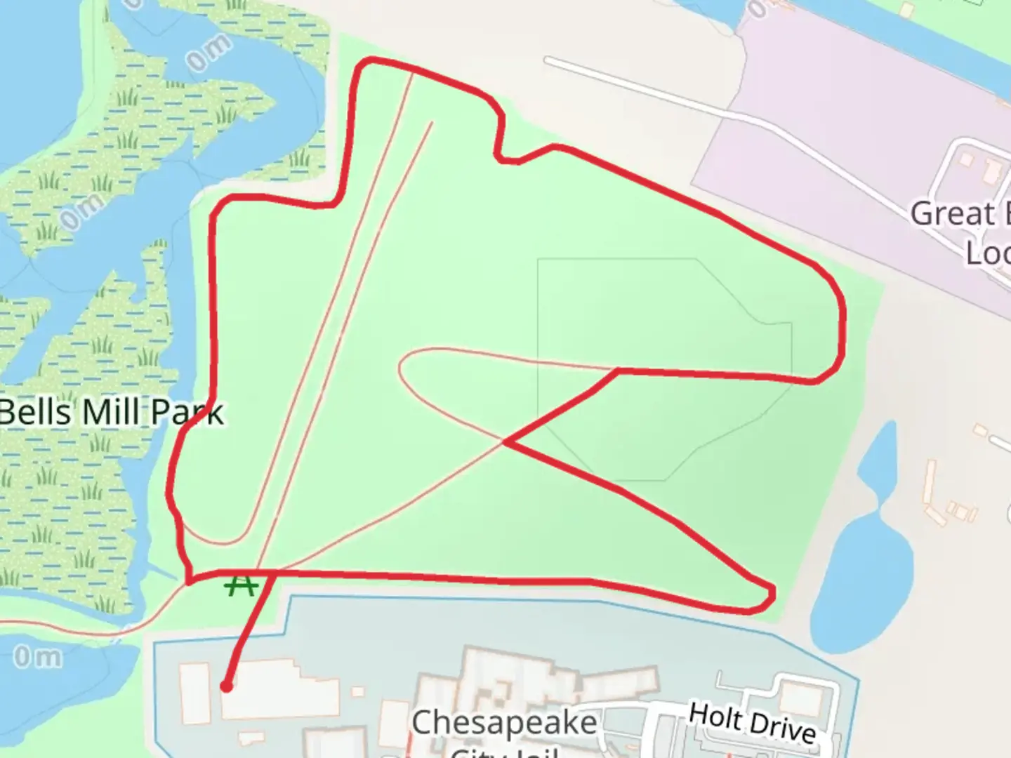 An image depicting the trail Bells Mill Park Loop and its surrounding area.