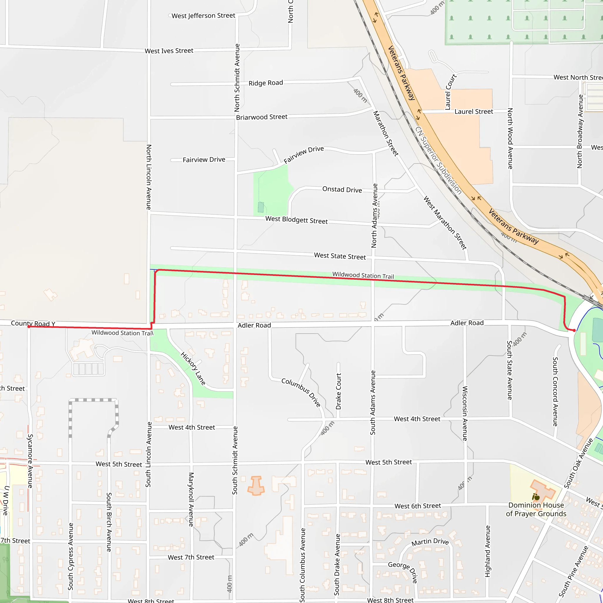 Wildwood Station Trail mobile static map