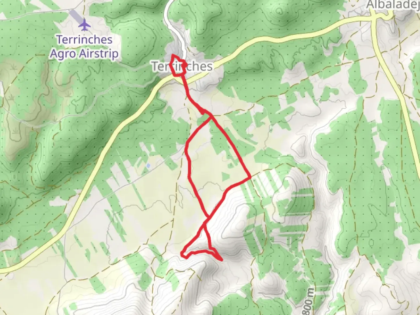 An image depicting the trail Cultural Terrinches and Hoces San Isidro PR CR 16 and its surrounding area.