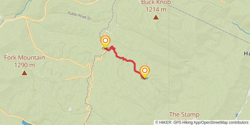 Laurel Fork Trail spur 1 Map