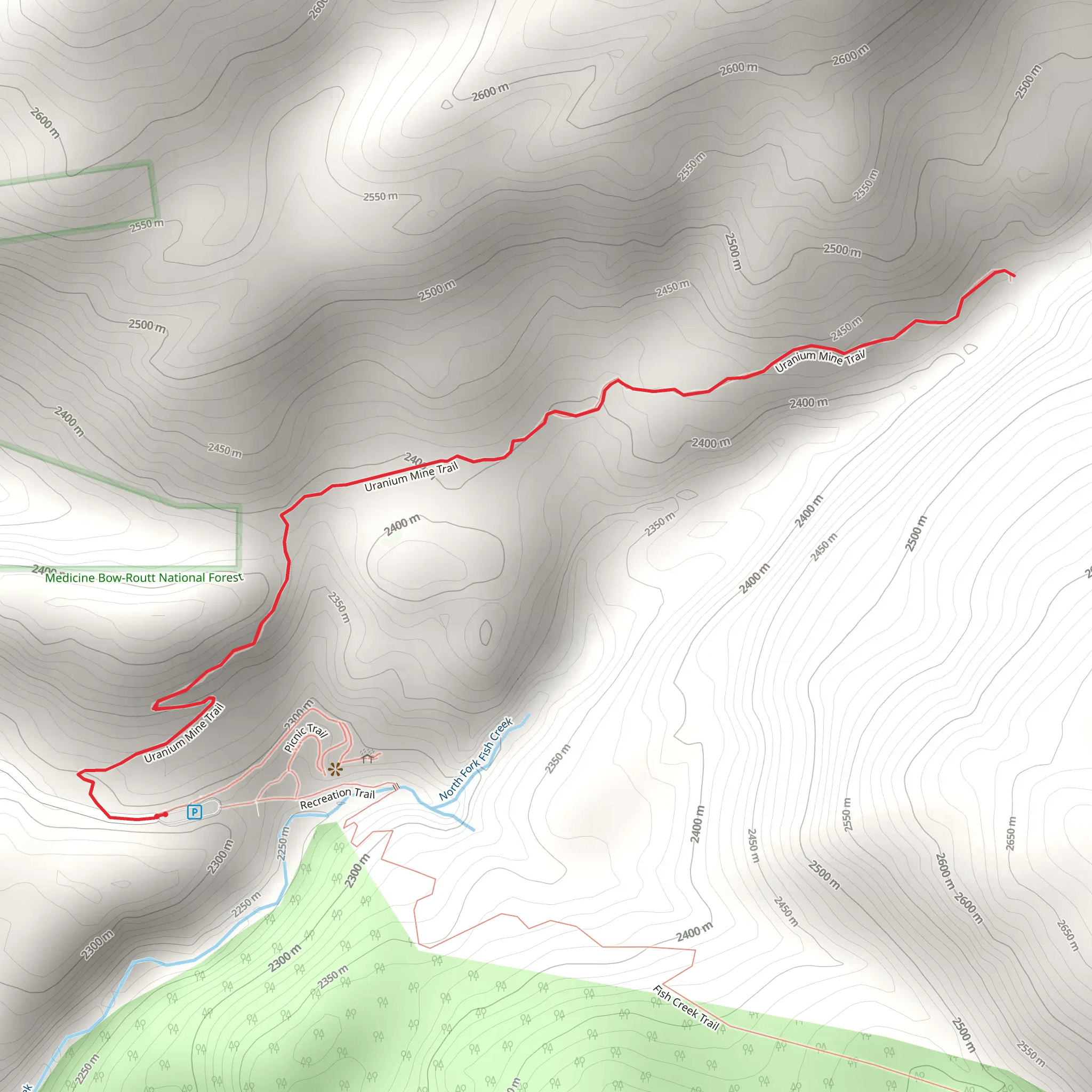 Uranium Mine Trail mobile static map