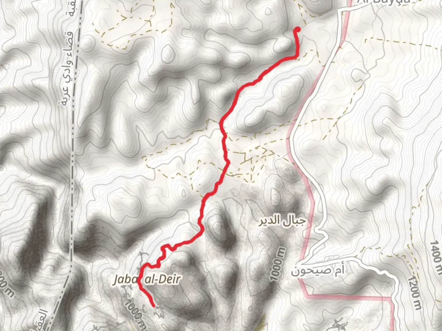 An image depicting the trail Petra Monument via Backdoor Trail and its surrounding area.