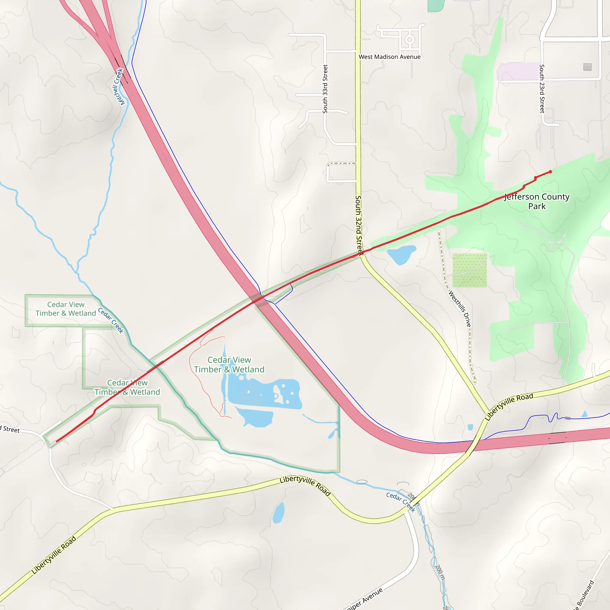 Cedar View Trail mobile static map