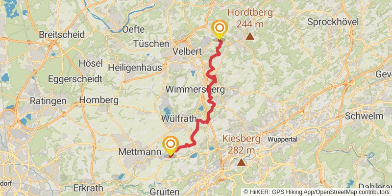 Bergischer Weg stage 2 Map