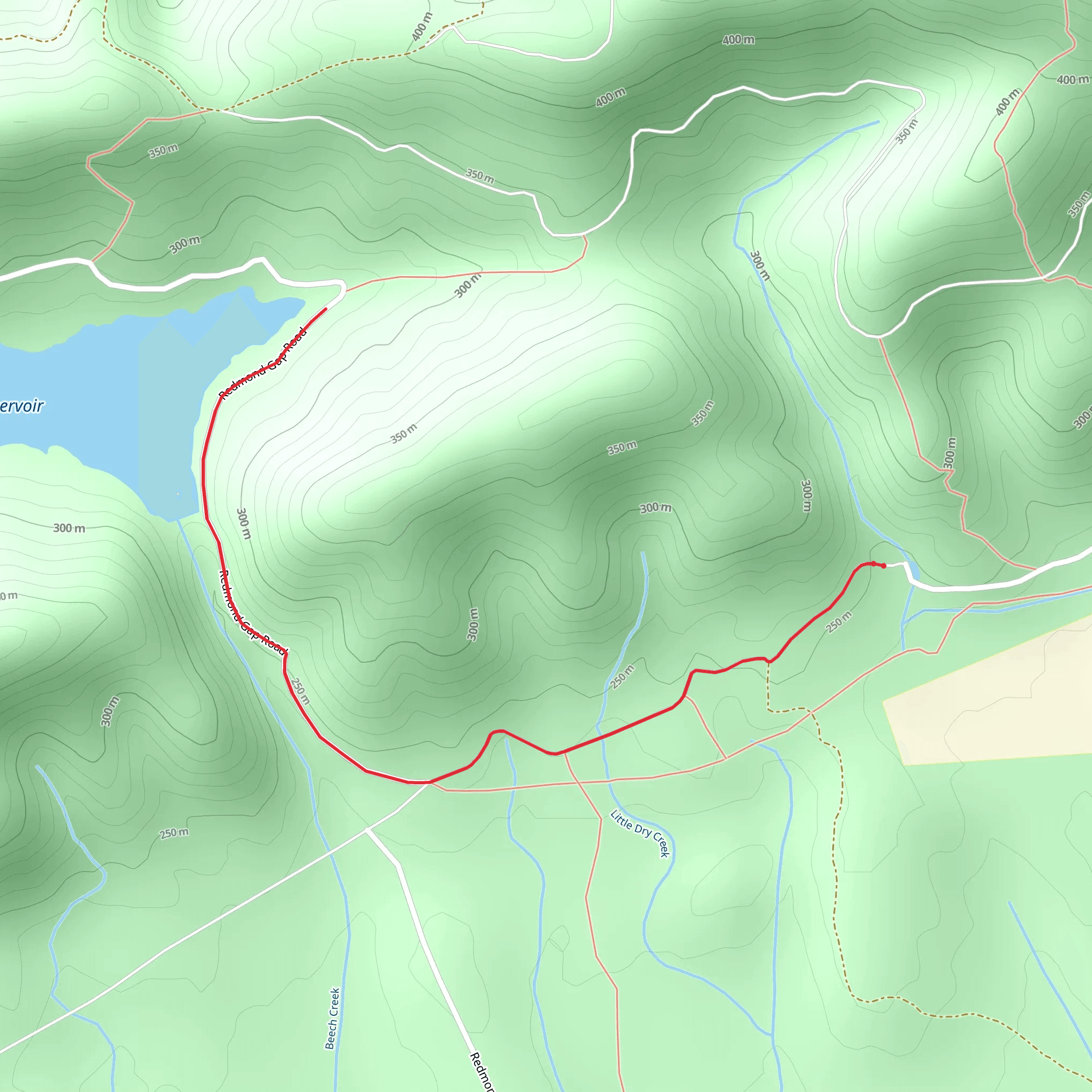 Berry Reservoir via Redmond Gap Road mobile static map