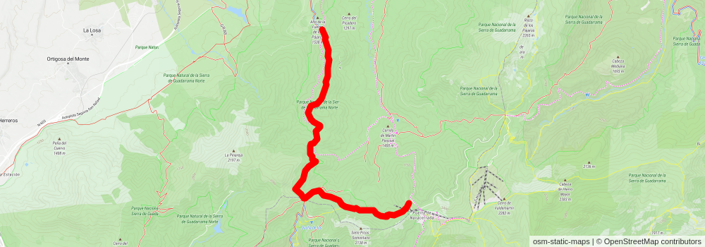 Puerto Navacerrada La Granj stage 1 Map