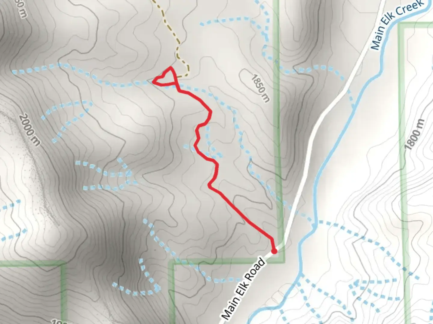 An image depicting the trail Main Elk Creek Road Walk - Northwest and its surrounding area.