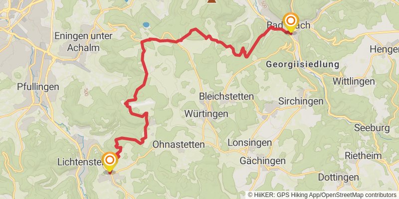 Albsteig stage 12 Map