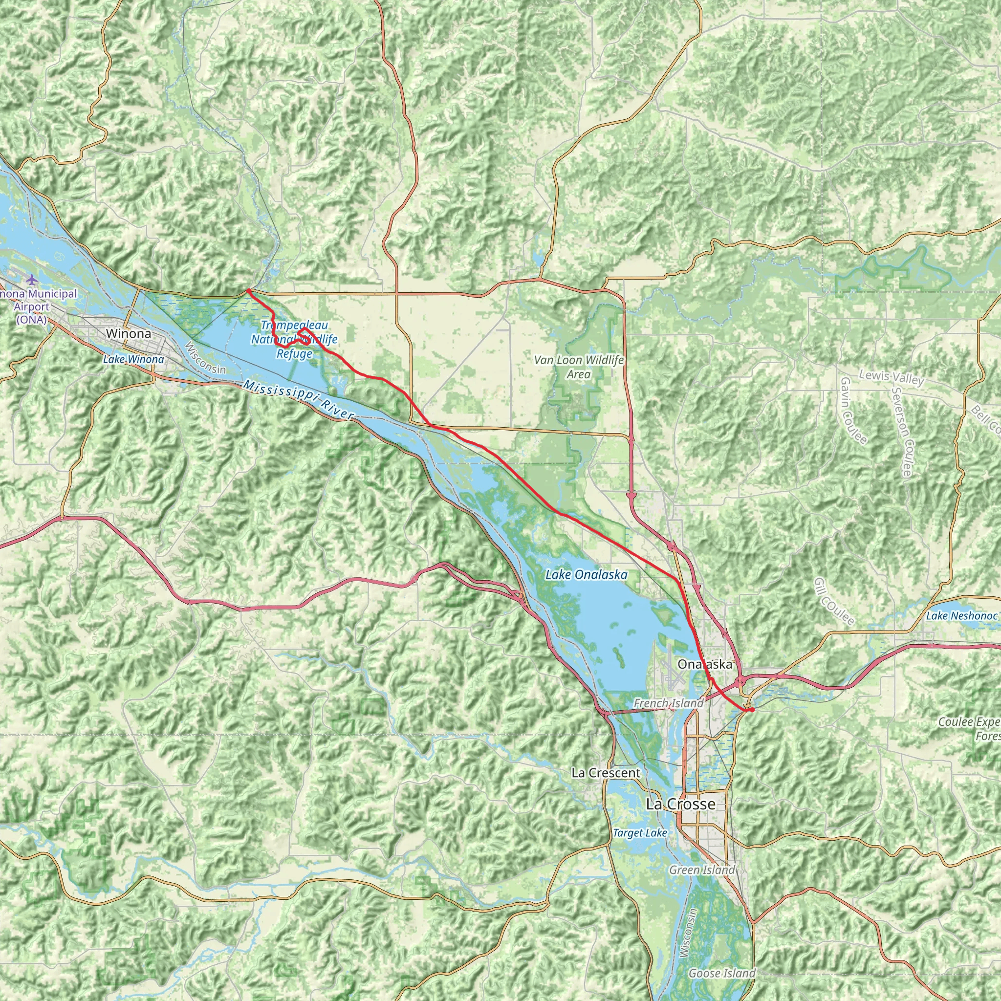 Great River State Park Trail mobile static map