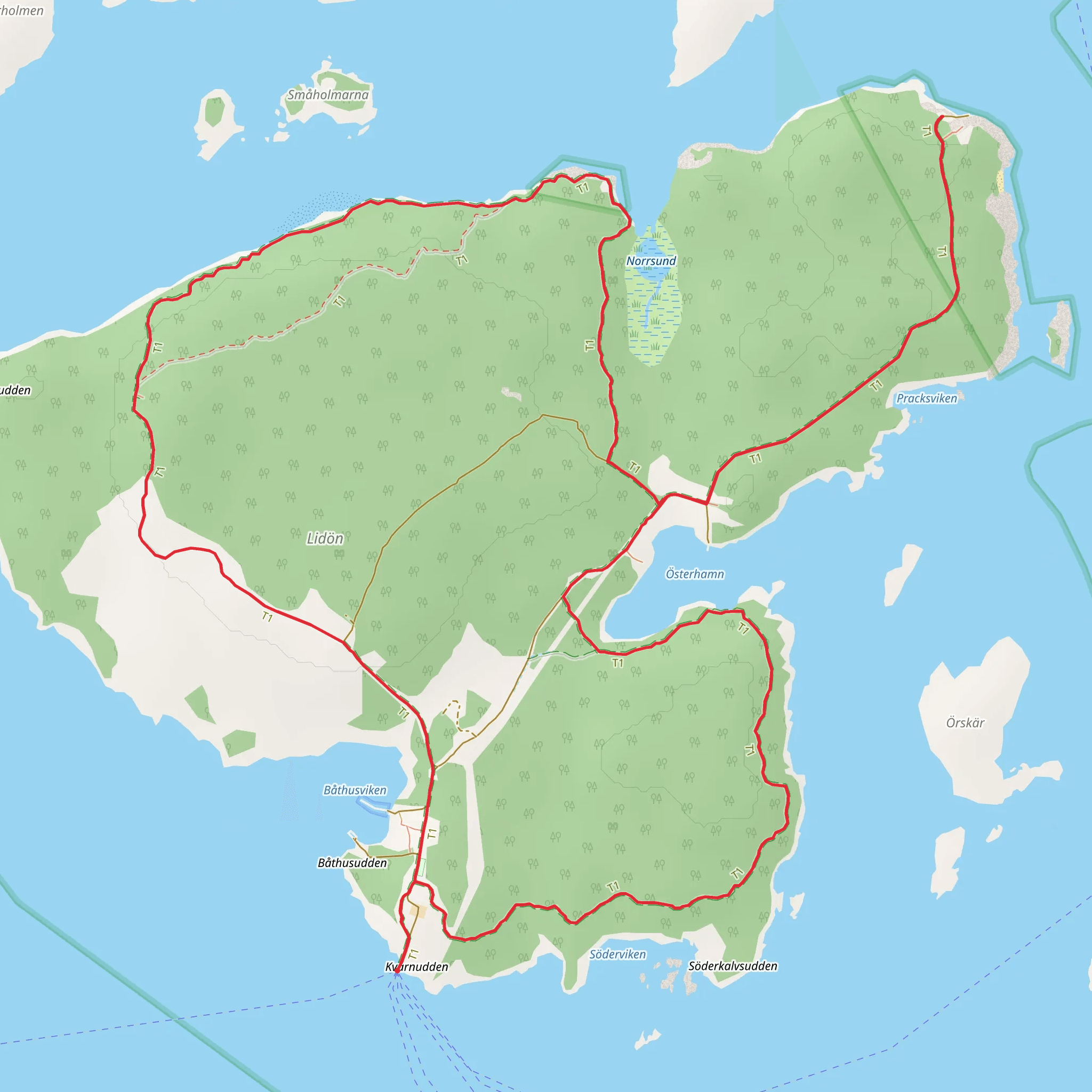 Stockholm Archipelago Trail - Lidö mobile static map