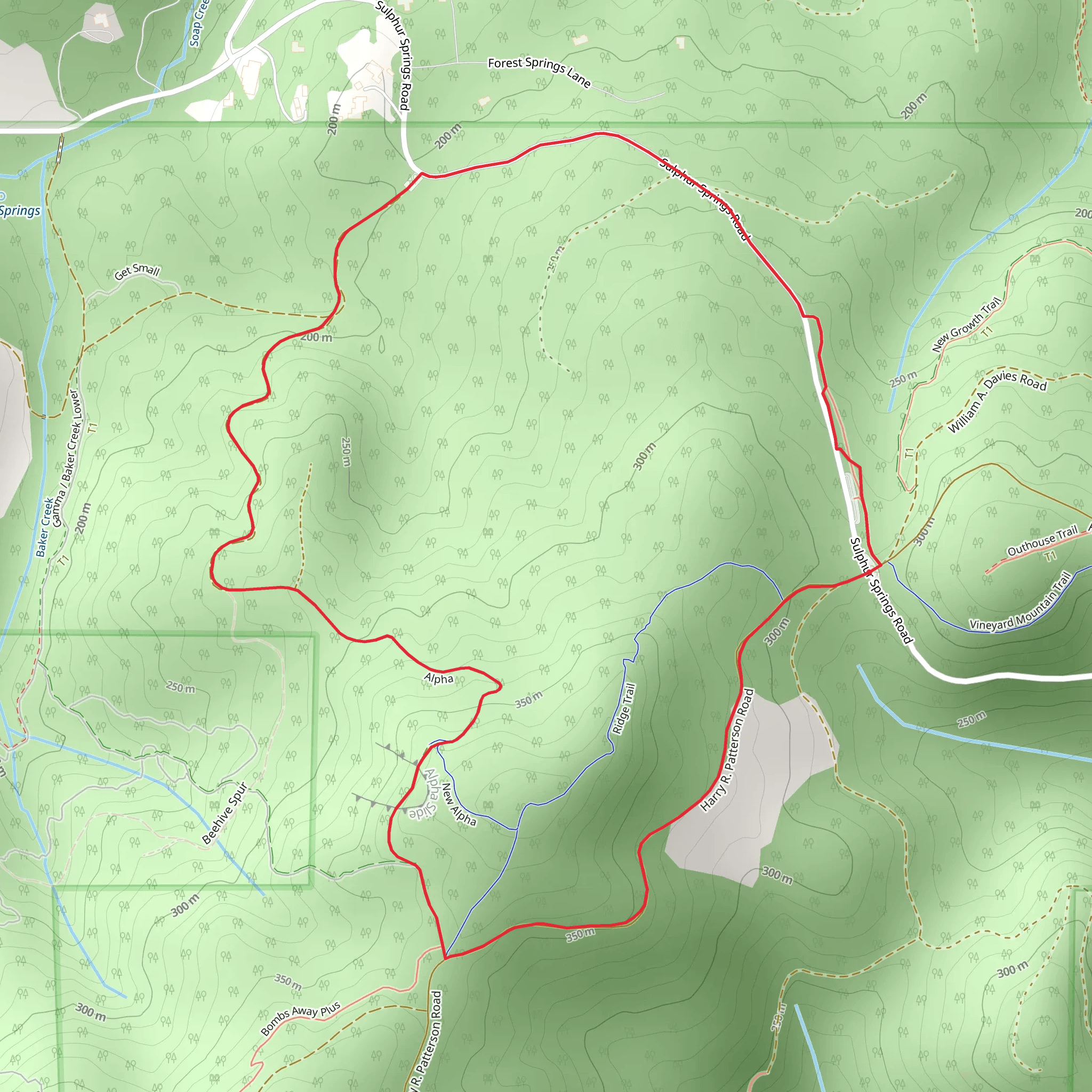 Lewisburg Saddle and Alpha Loop mobile static map