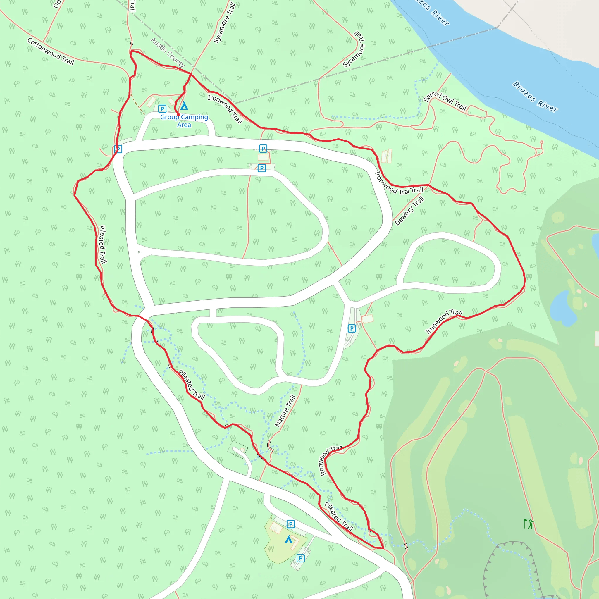 Ironwood and Pileated Loop Trail mobile static map