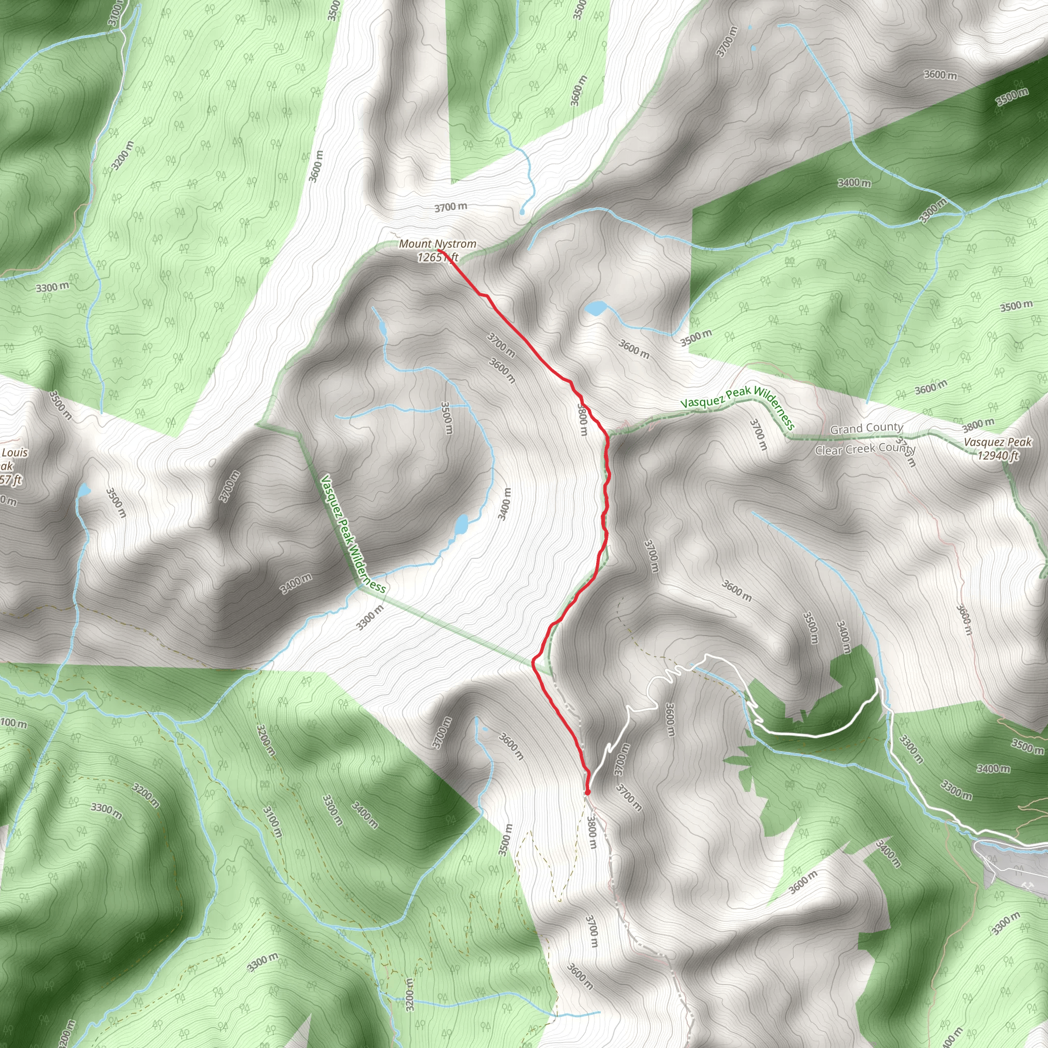 Mount Nystrom Trail mobile static map