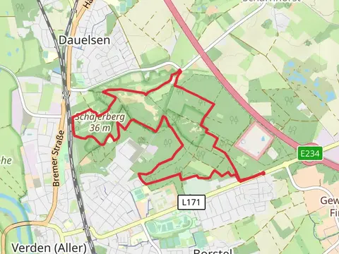 Dunengebiet und Halsetal Verden Neumuhlen Loop