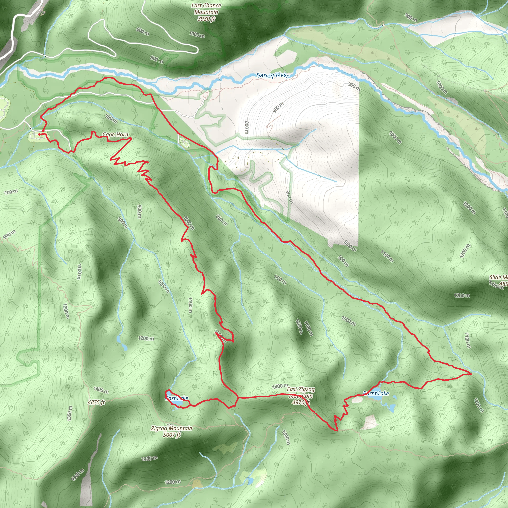 Cast Creek, Cast Lake and Burnt Lake Loop Trail mobile static map
