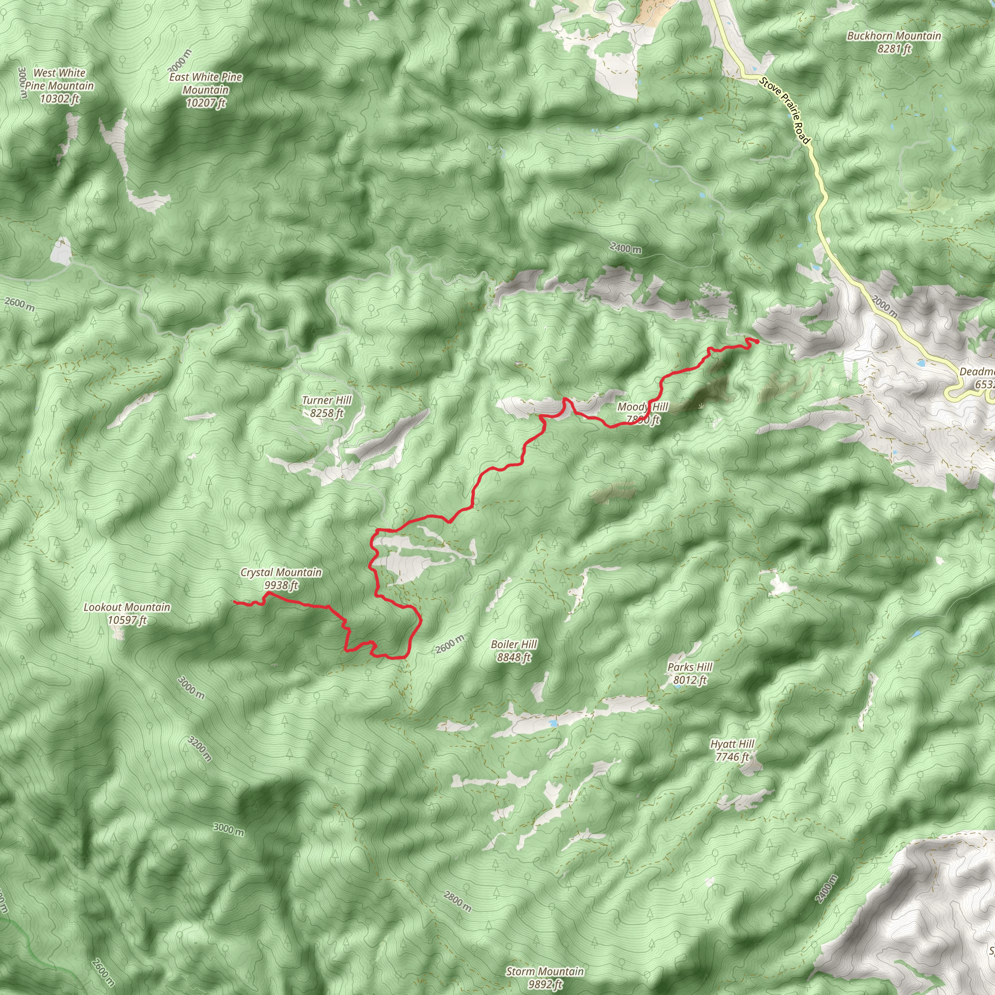 Crystal Mountain Trail mobile static map