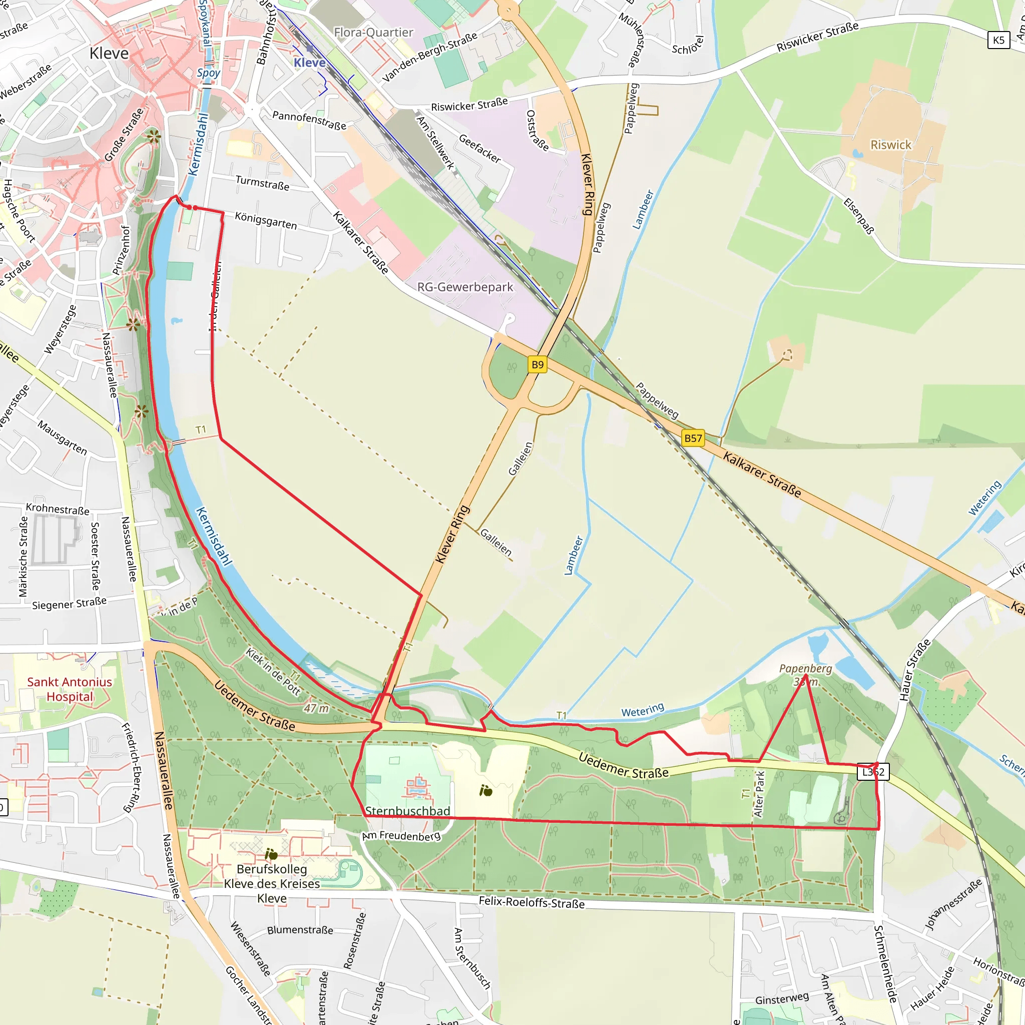 Prinz-Moritz-Park, Firtz Montz Grab and Haus Freudenberg Loop via Prinz Moritz Weg mobile static map