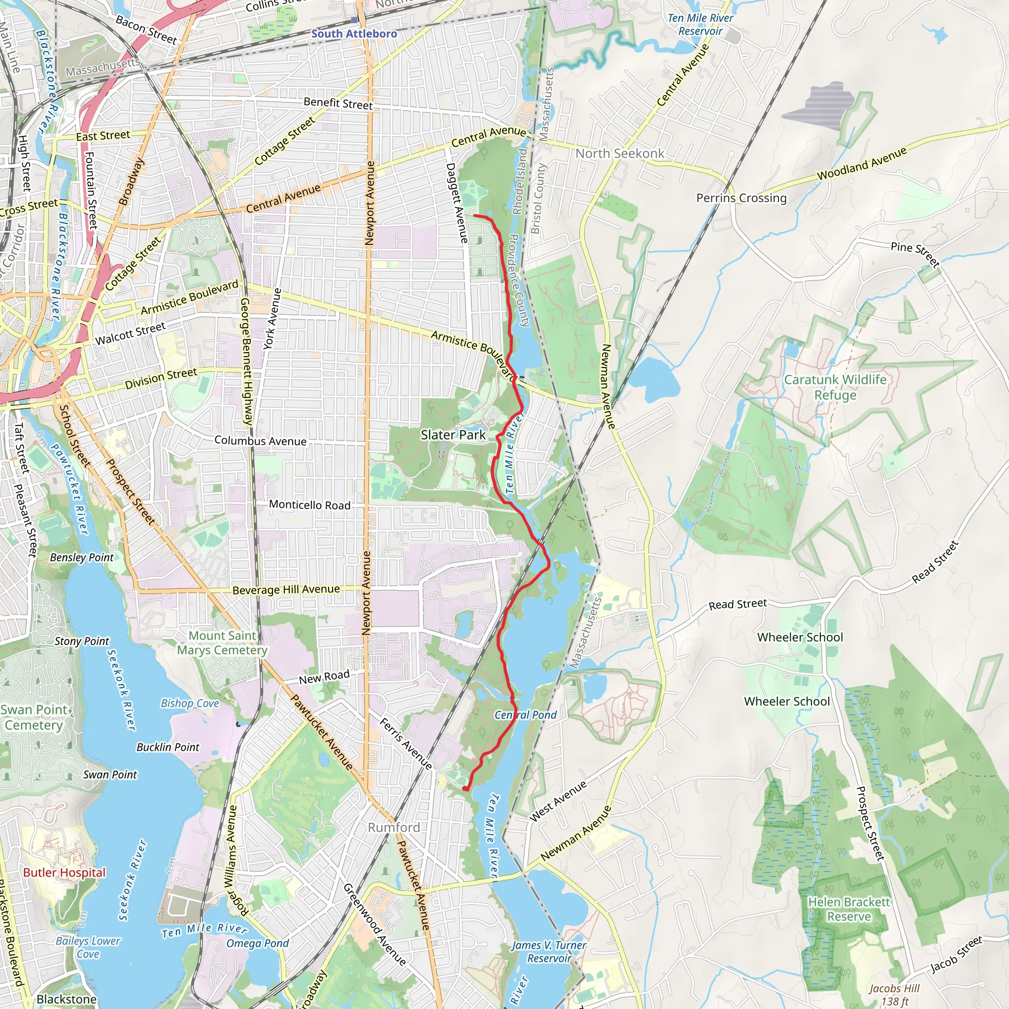 Ten Mile River Greenway mobile static map