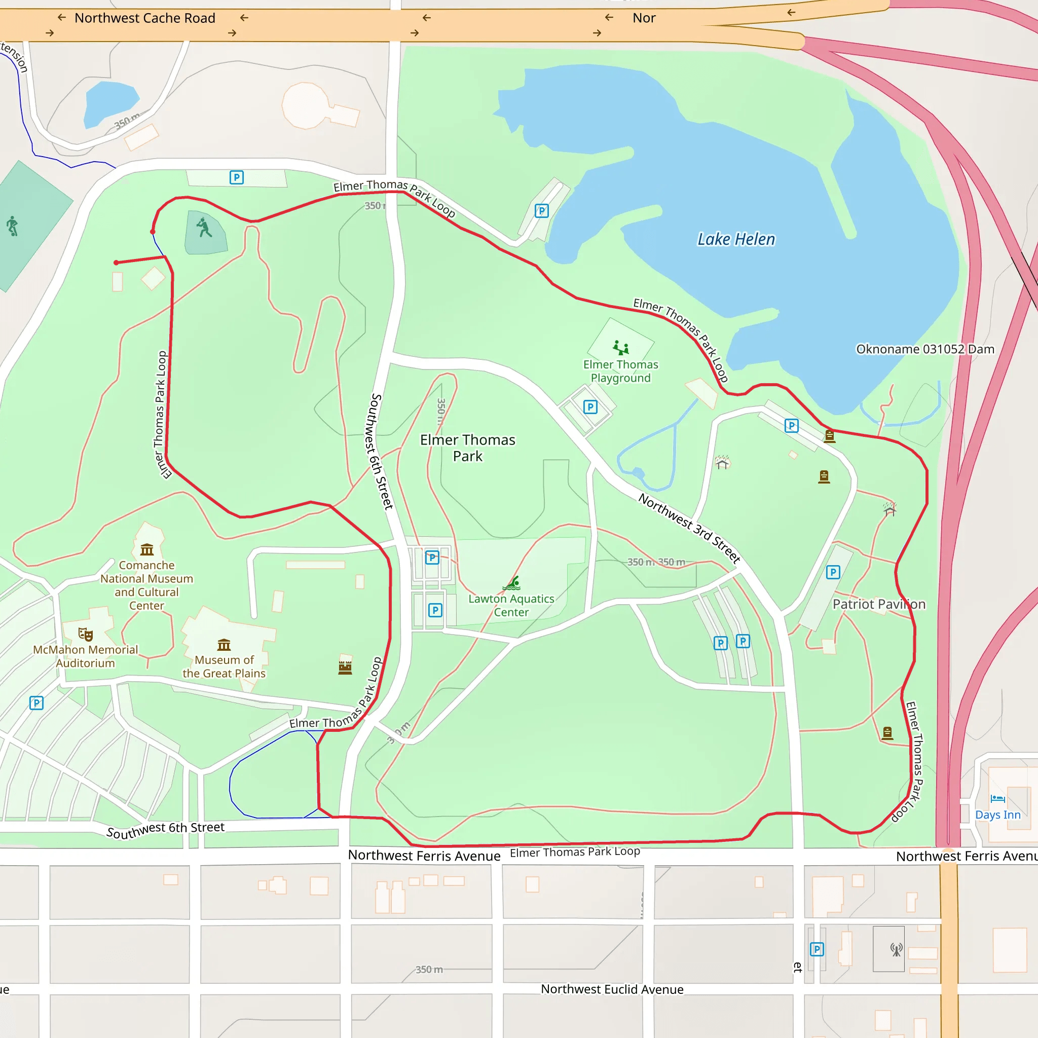 Elmer Thomas Park Loop mobile static map