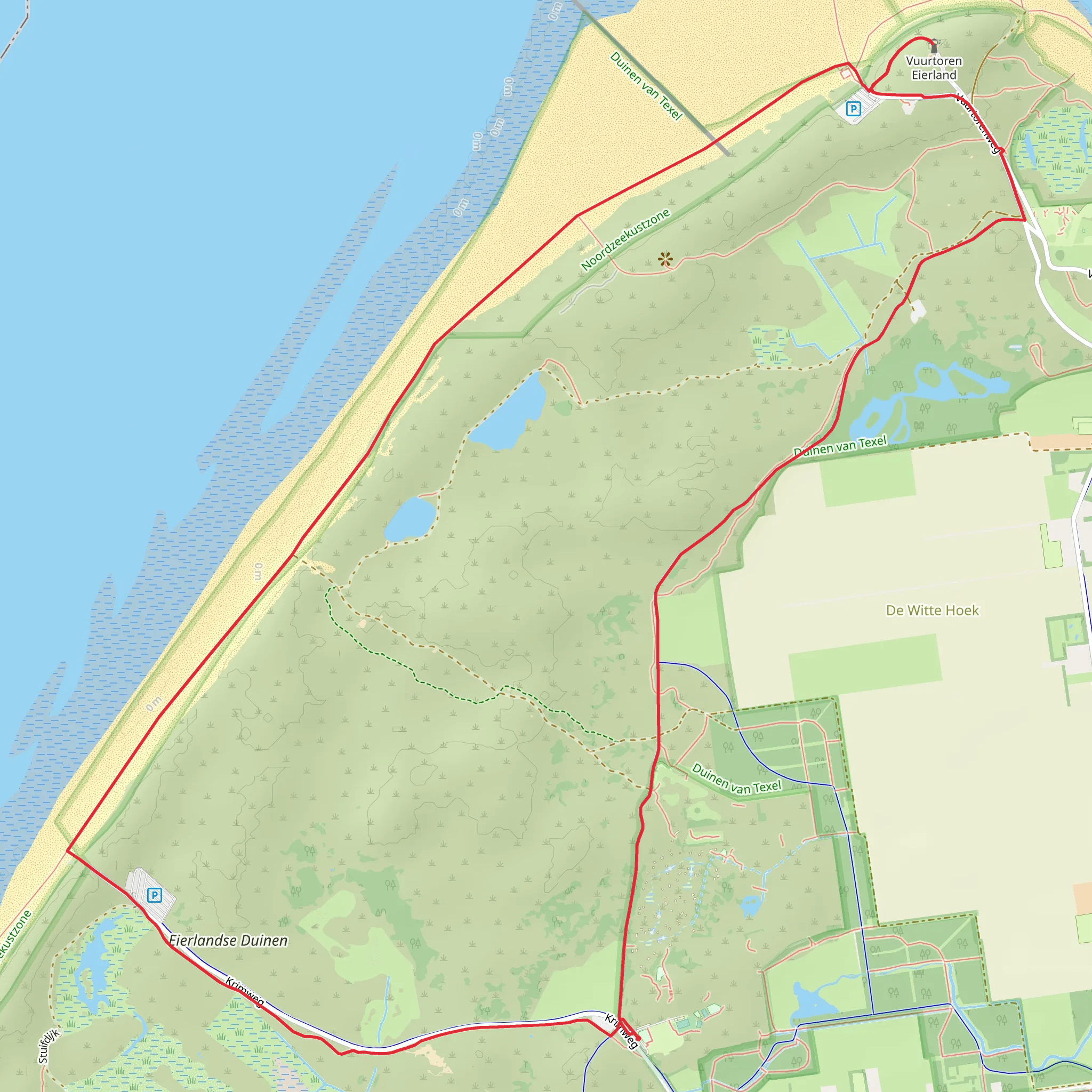 Vuurtoren Elerland and De Robbenjager in Duinen Van Texel mobile static map