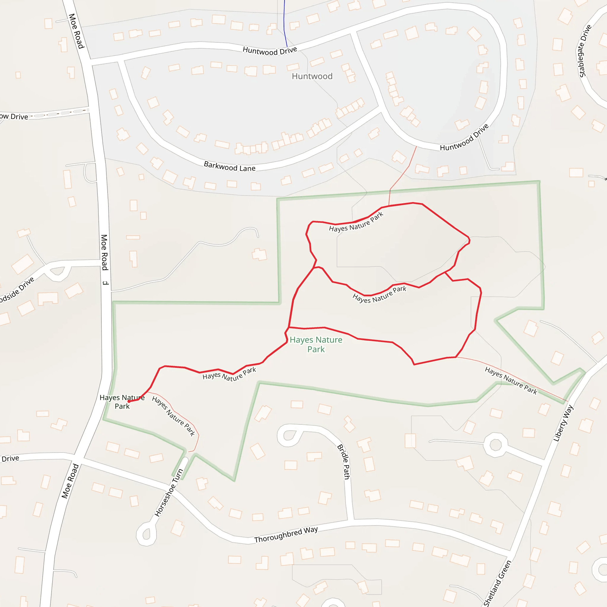 Hayes Nature Park Loop mobile static map