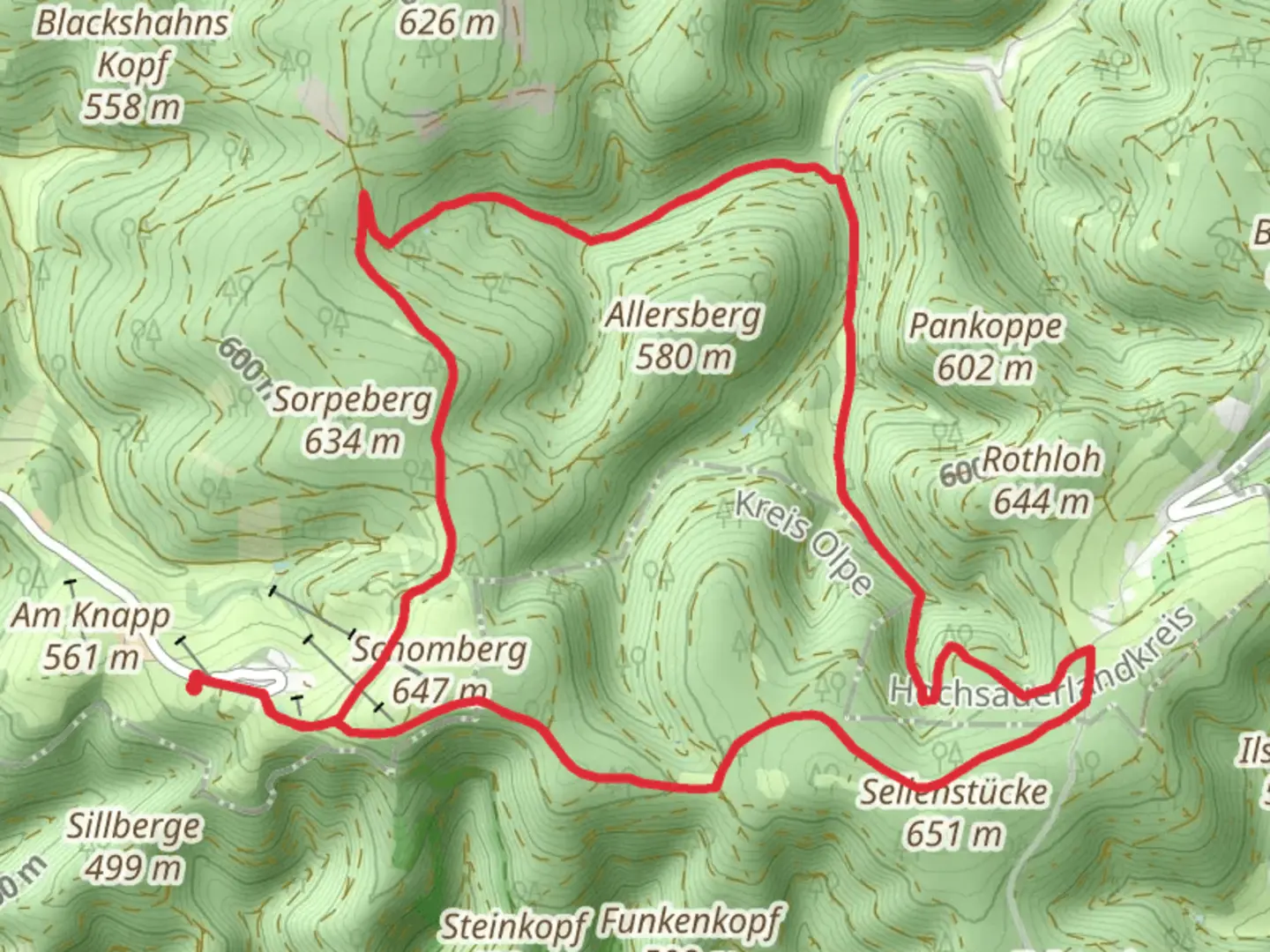 An image depicting the trail Rundweg Wildewiese and its surrounding area.