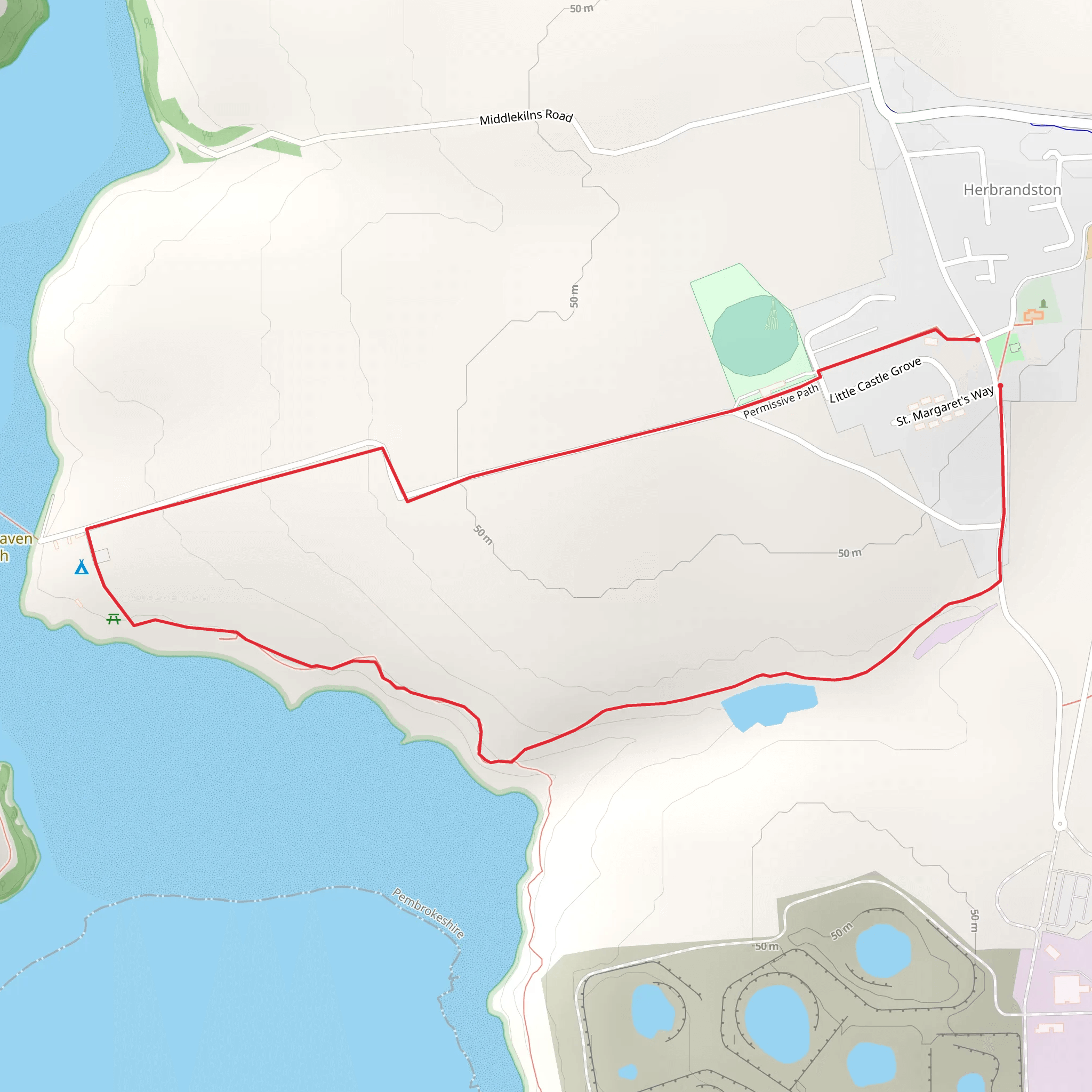 Herbrandston Walk mobile static map