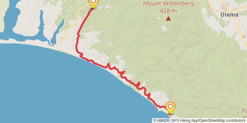 Coast Trail - North via Stewart Trail stage 2 Map