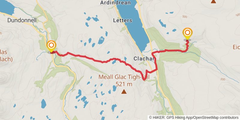 Fort William to Cape Wrath Walk stage 12 Map