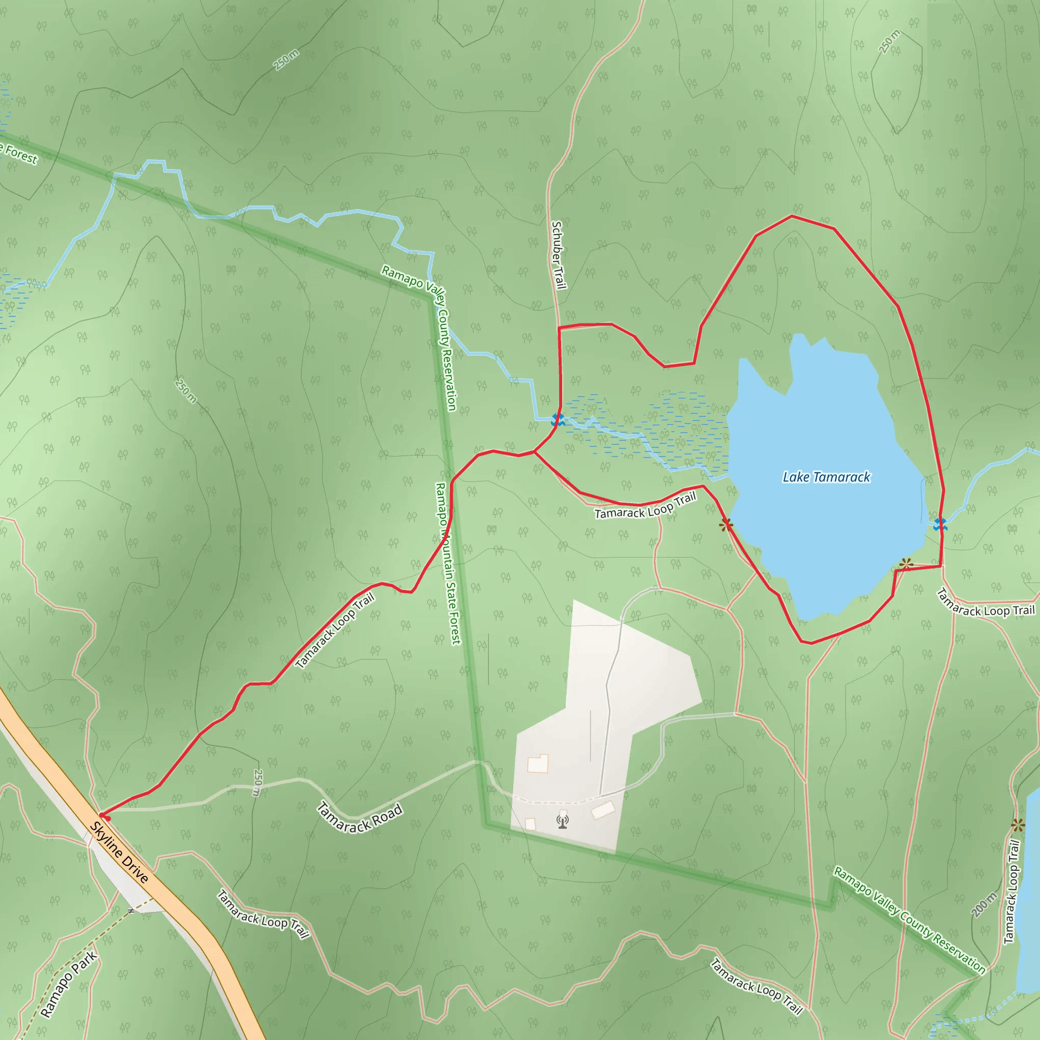 Lake Tamarack Loop via Schuber Trail mobile static map