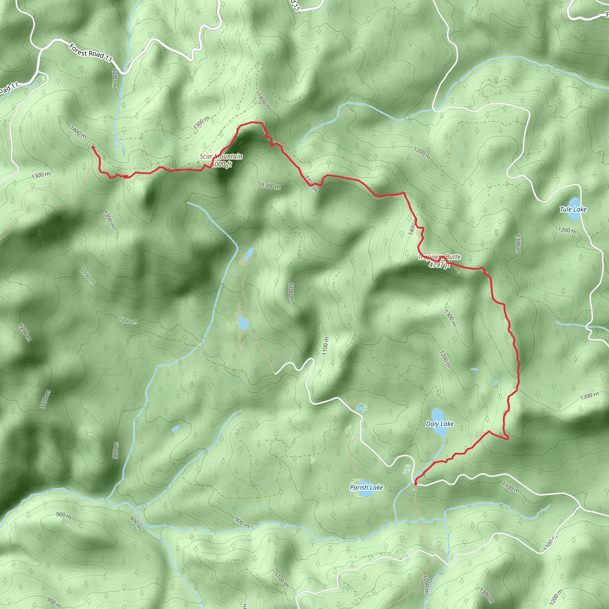 Scar Mountain Trail mobile static map
