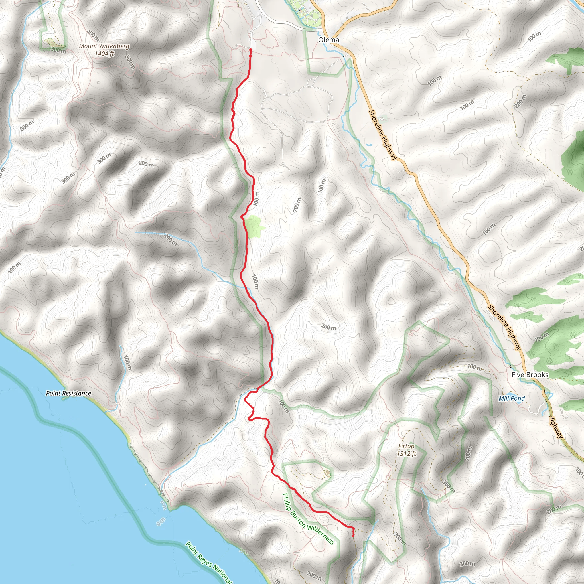 Glen Trail via Bear Valley Trail mobile static map