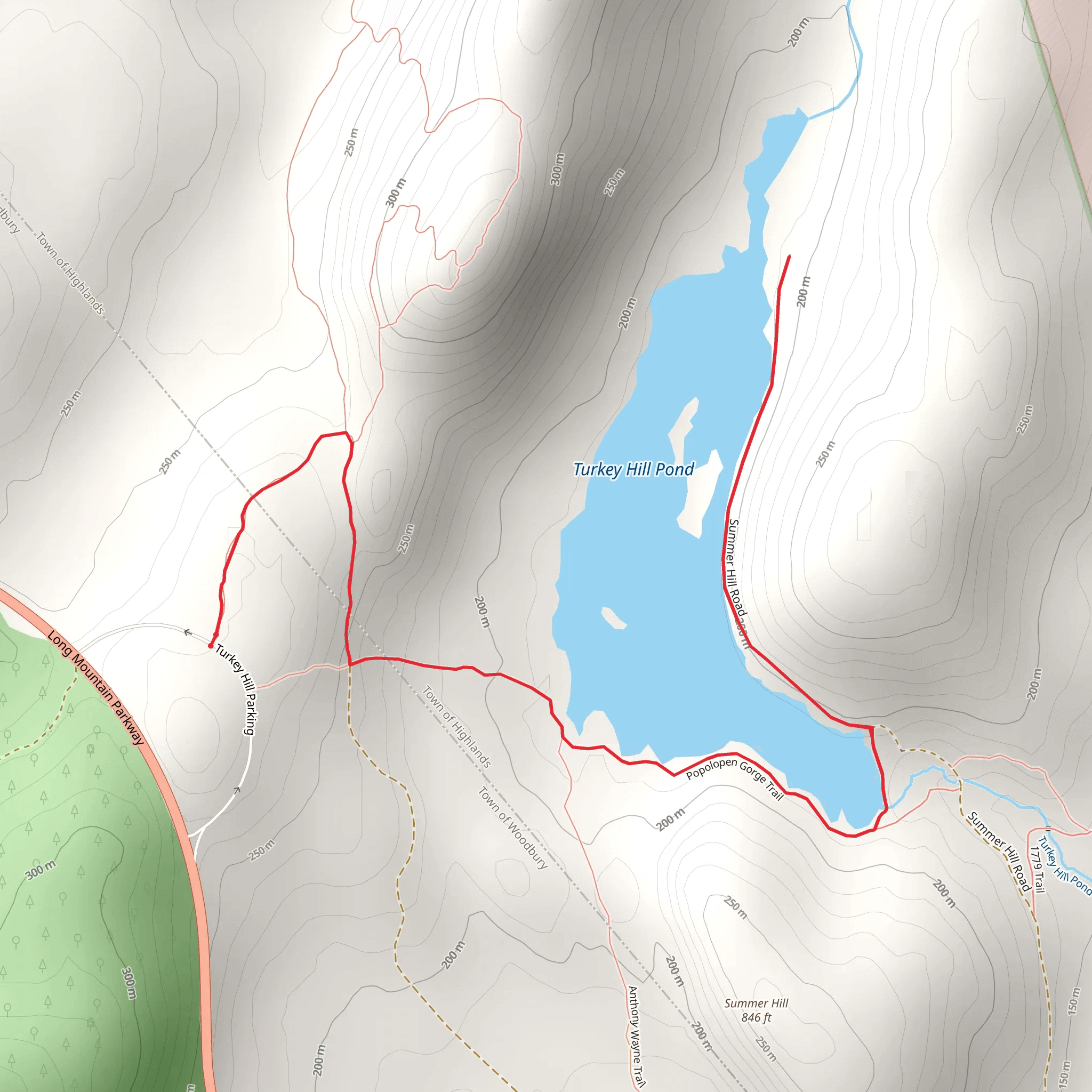 Popolopen Gorge Trail and Turkey Hill Pond Trail mobile static map