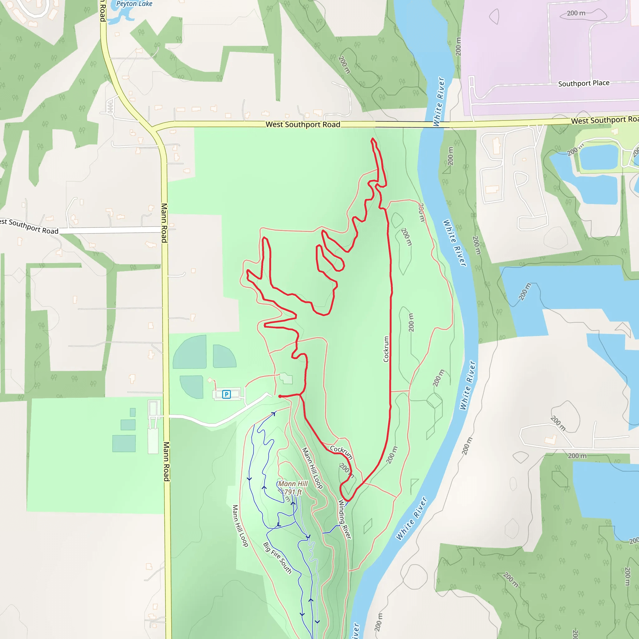 Mann Hill Loop mobile static map