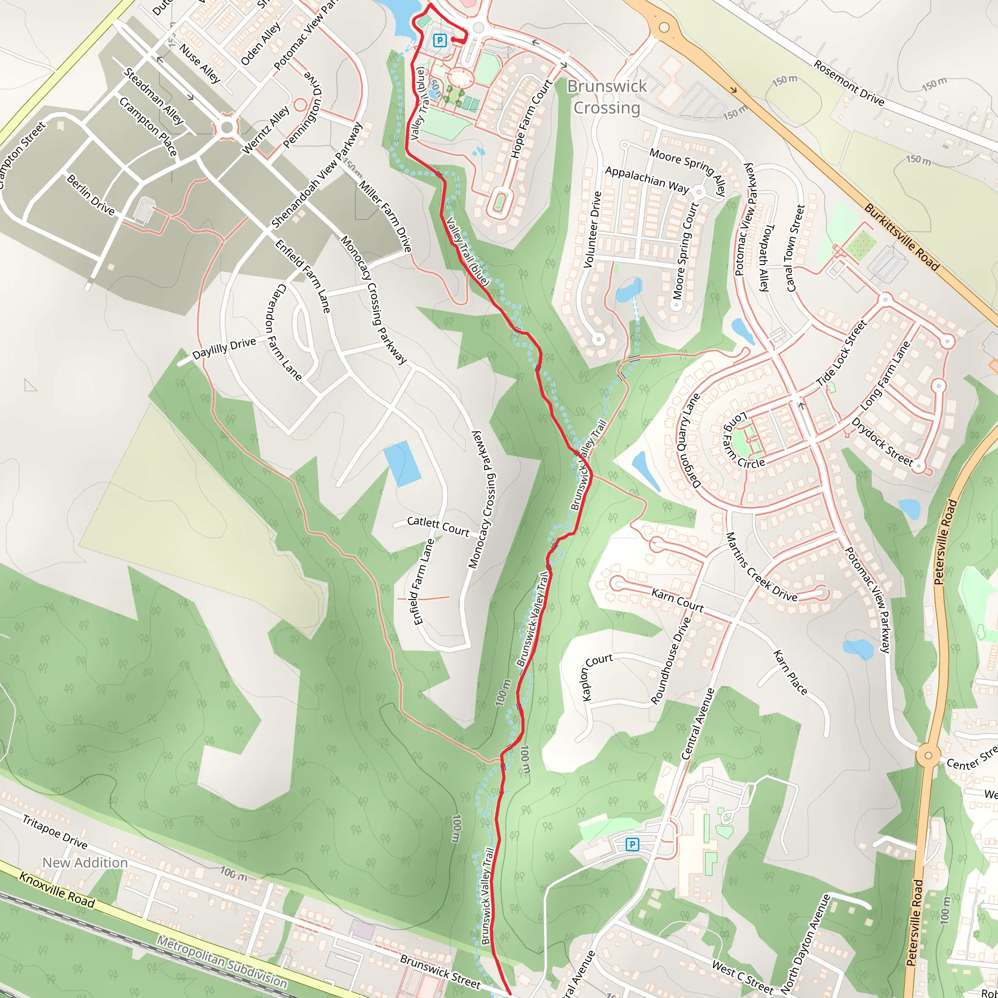 Valley and Brunswick Valley Trail mobile static map