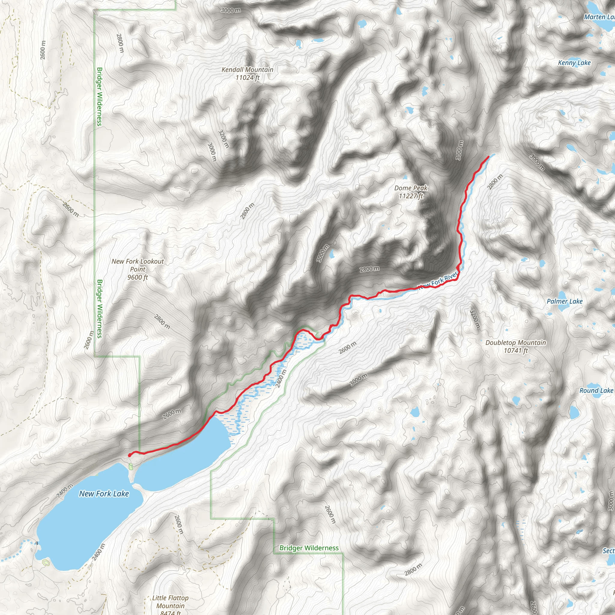 New Fork-Porcupine Trail mobile static map