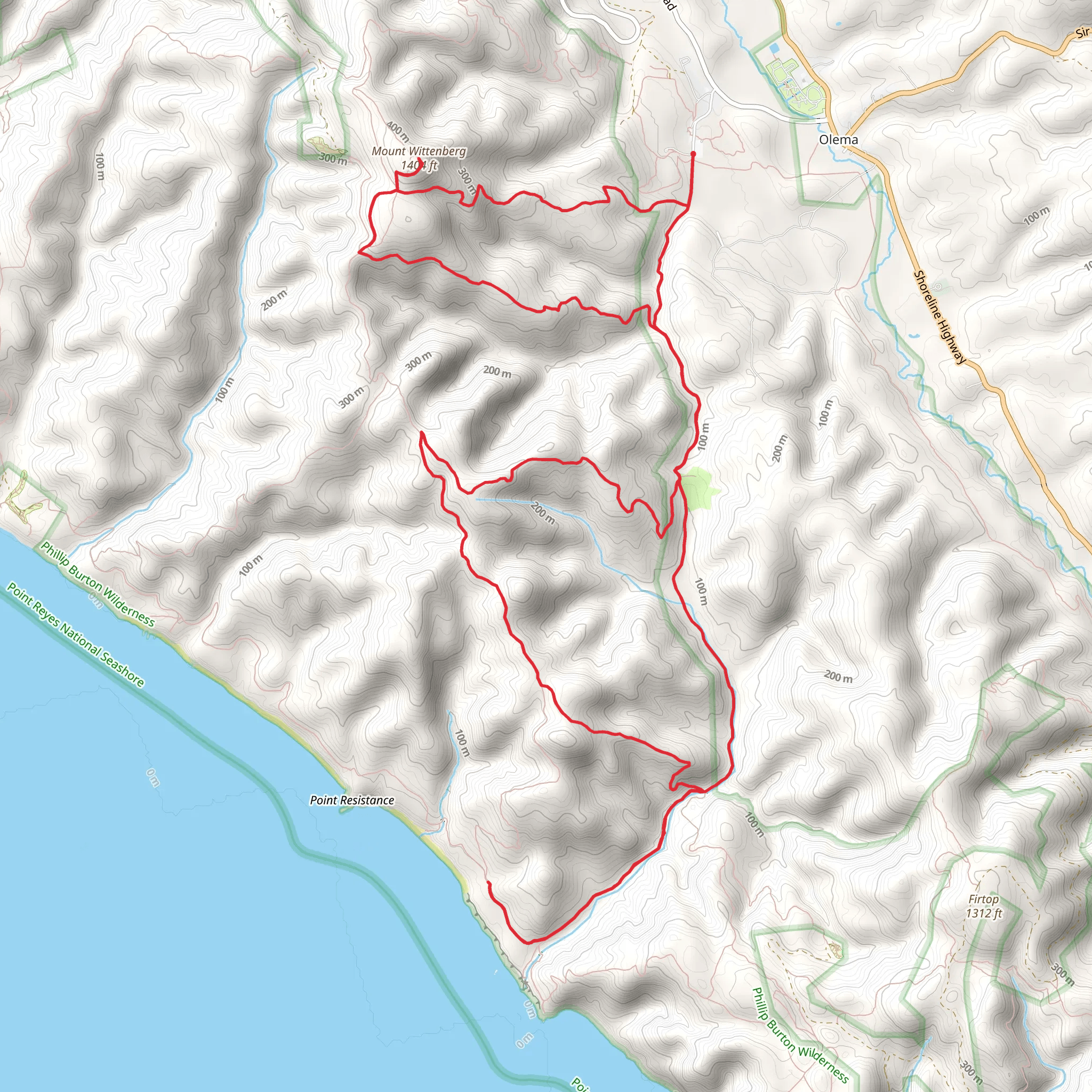 Mount Wittenberg - Meadow - Old Pine Loop Trail mobile static map