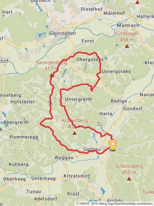 St Johann im Saggautal - Untergreithweg Loop mobile static map