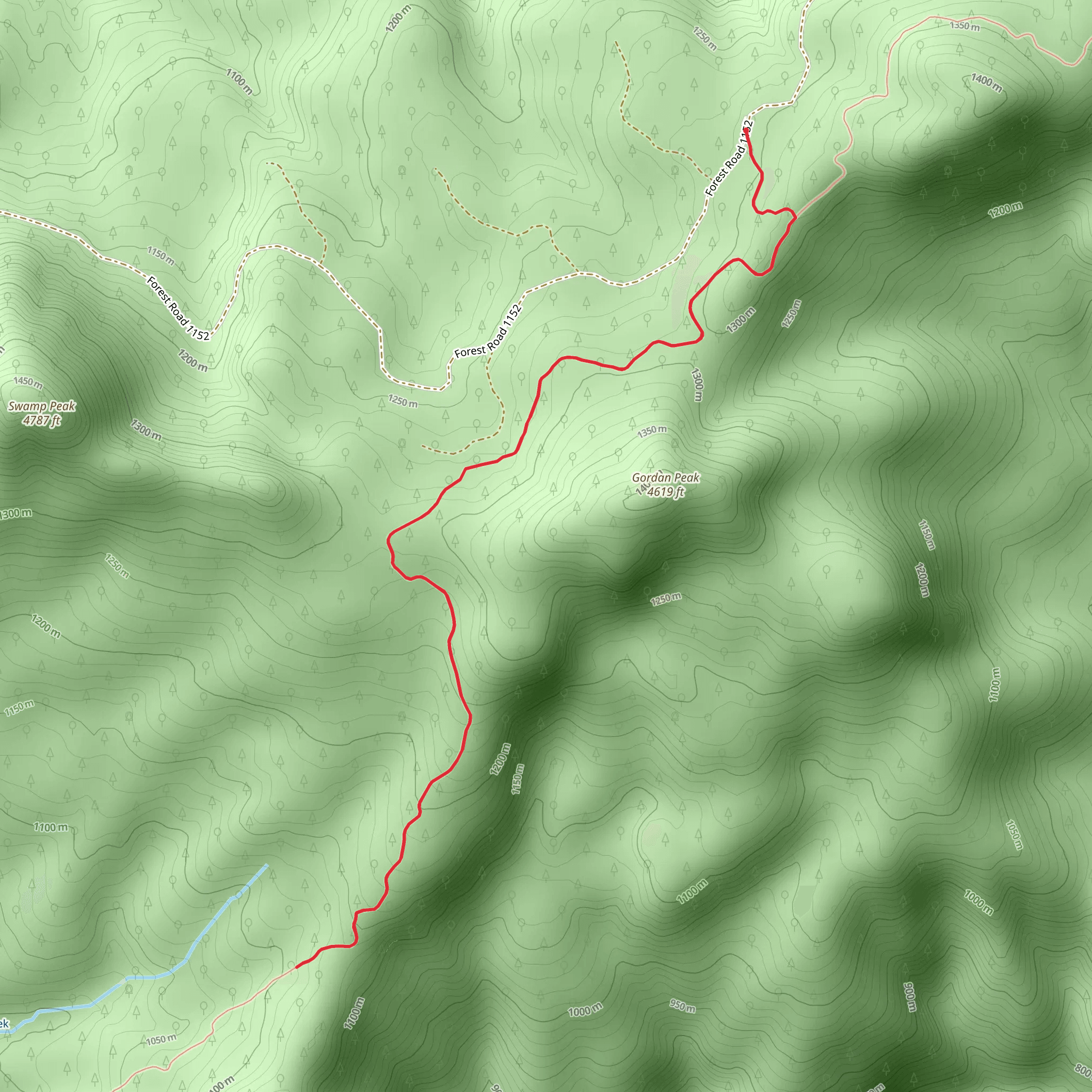 Gordan Peak Trail 3387 mobile static map
