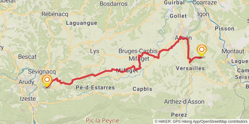 GR 78 - Sentier de Piémont stage 22 Map